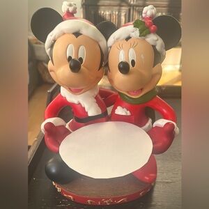 Mickey and Minnie Christmas plate holder. Disney